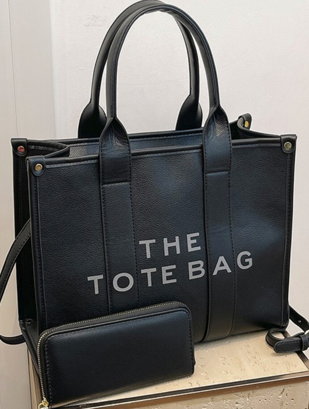 Black 'The Tote Bag' Structured Leather Tote
